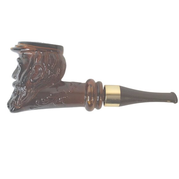 AVON 1973 Brown Glass Pipe Decanter Bottle Soldier Civil War Barware EMPTY DAD - Picture 8 of 8